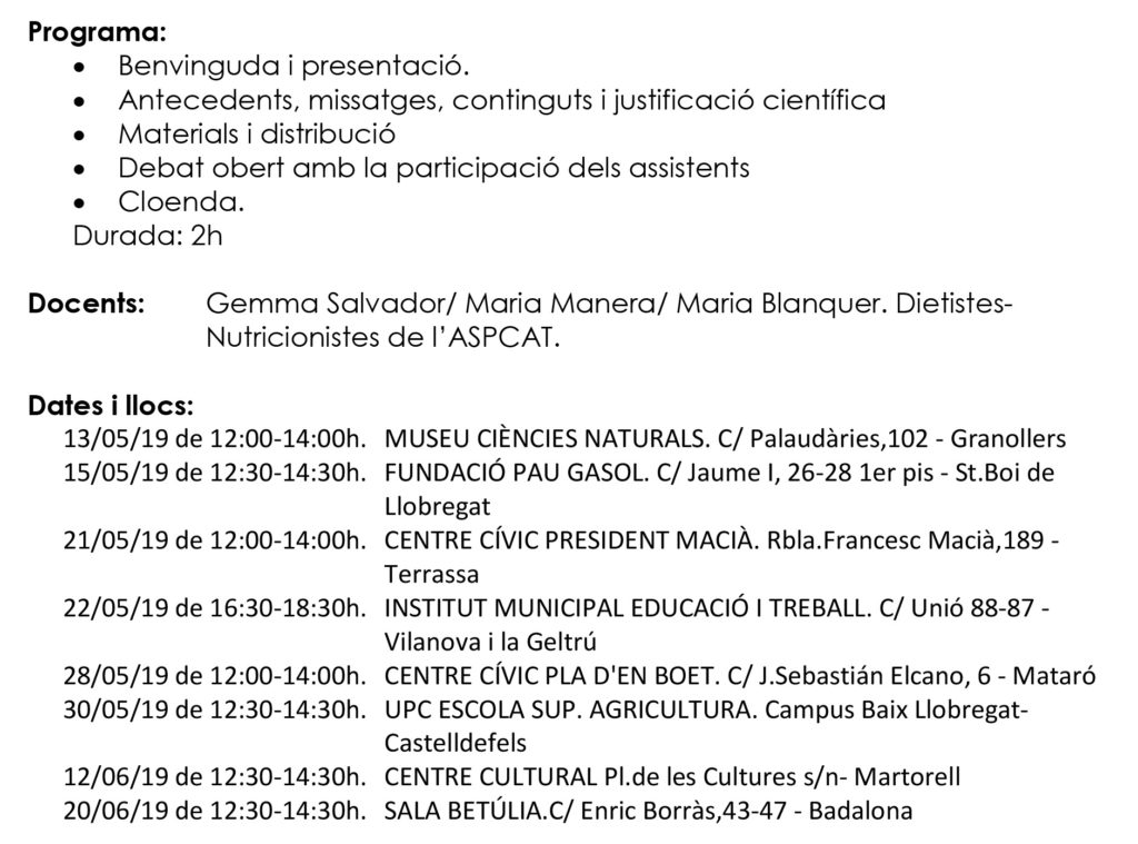 Presentació de la nova guia “Petits canvis per menjar millor”
