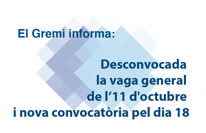 Desconvocada la vaga general de l’11 d’octubre