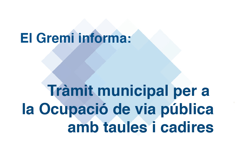 Tràmit municipal per a la Ocupació de via pública amb taules i cadires