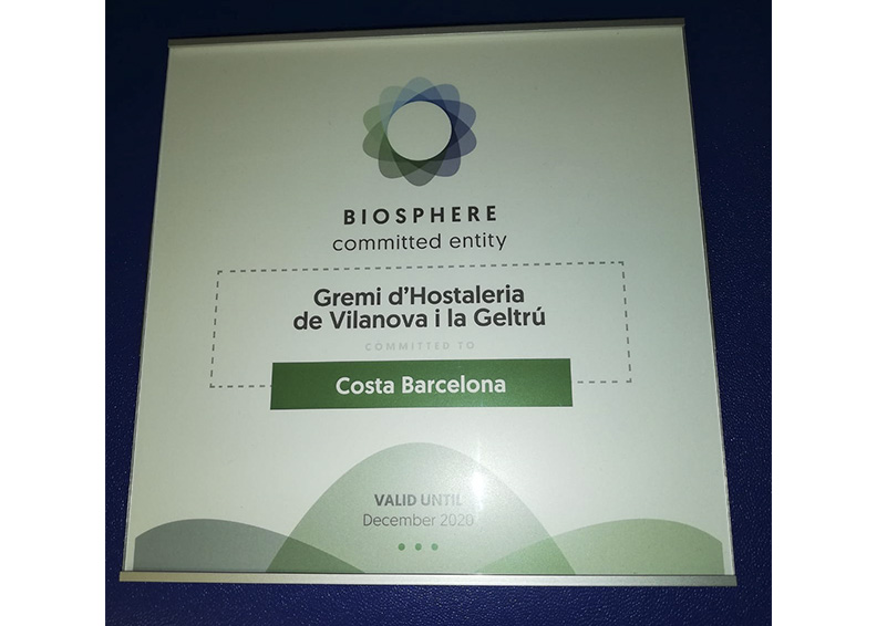 El Gremi d'Hostaleria i Turisme del Garraf rep el distintiu al compromís per a la sostenibilitat del Programa Biosphere