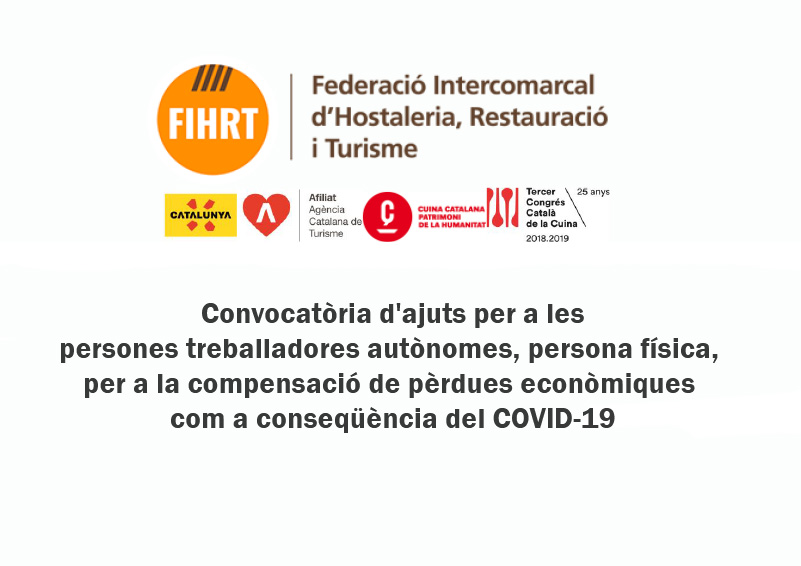 Convocatòria d'ajuts per a les persones treballadores autònomes, persona física, per a la compensació de pèrdues econòmiques com a conseqüència del COVID-19