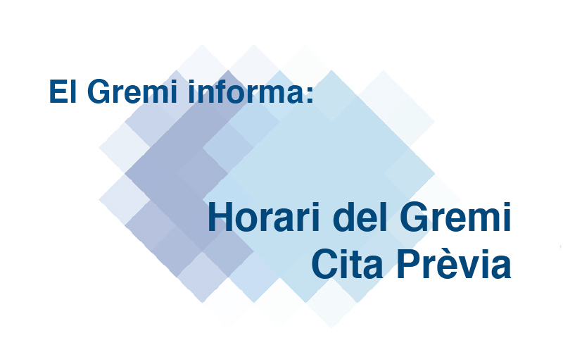 Horari del Gremi - Cita Prèvia
