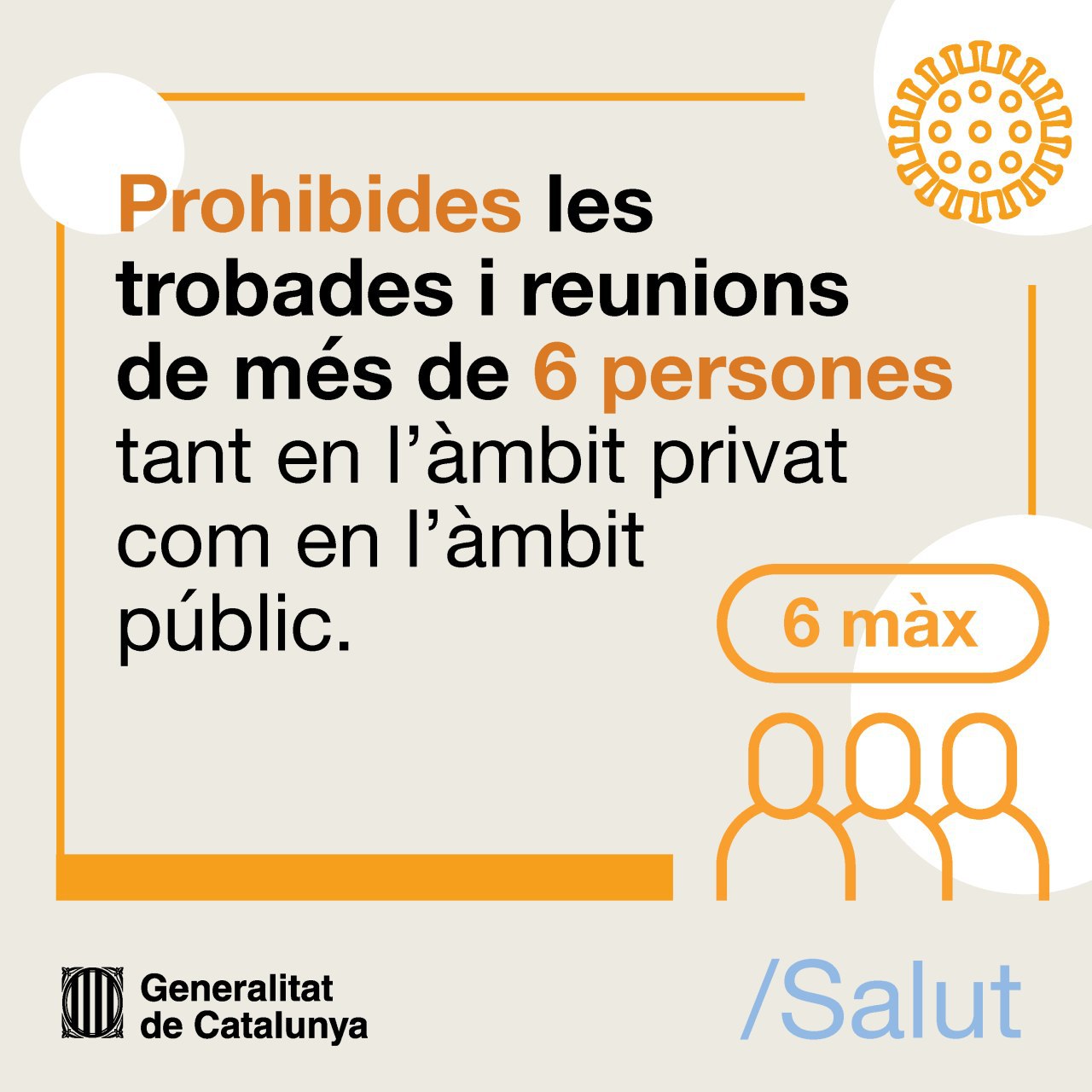 resolució que limita a 6 persones les reunions