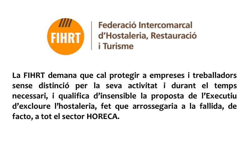La FIHRT demana que cal protegir a empreses i treballadors