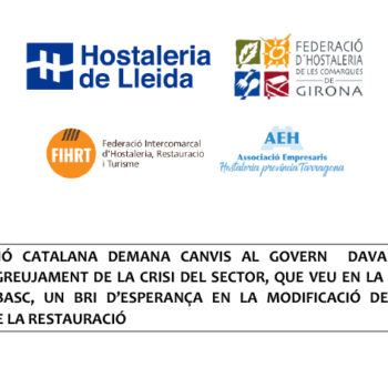 La restauració catalana demana canvis al govern davant les dades positives i l’agreujament de la crisi del sector, que veu en la sentència del TSJ del Pais Basc, un bri d’esperança en la modificació de les mesures restrictives de la restauració