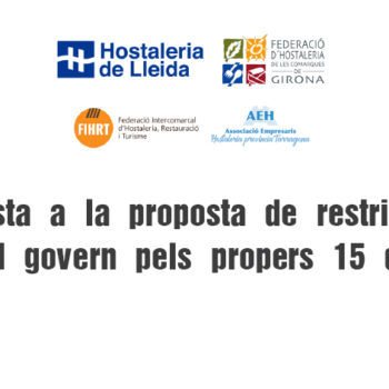 Resposta a la proposta de restriccions del govern pels propers 15 dies