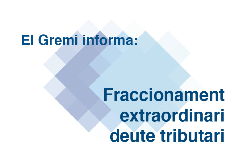Fraccionament extraordinari deute tributari