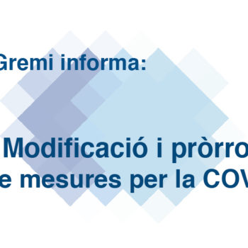 modificació i pròrroga de mesures per la COVID